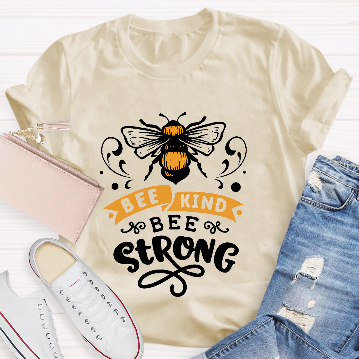 Bee Kind Bee Strong Teacher T-Shirt