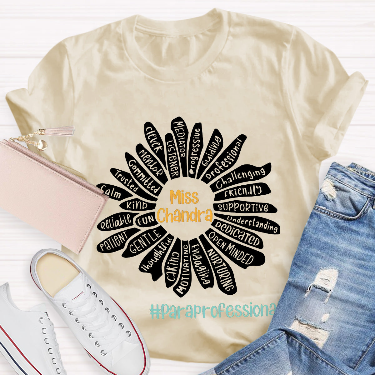 Personalized Para Name Open Minded Teacher T-Shirt