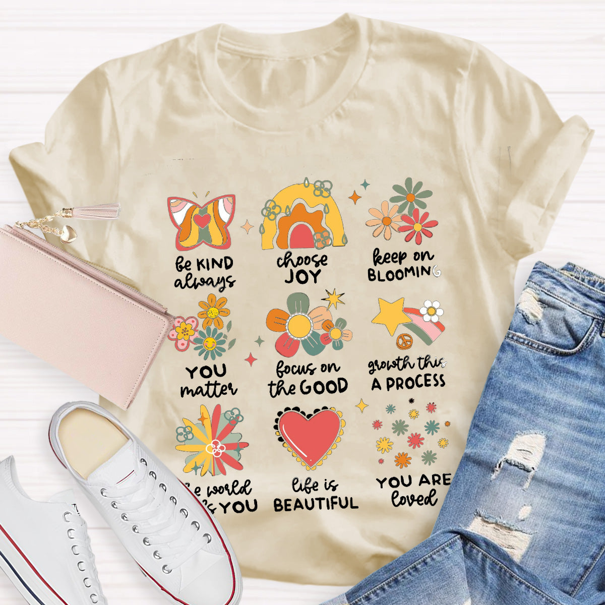 Life Is Beautiful Star Choose Joy Teacher T-Shirt