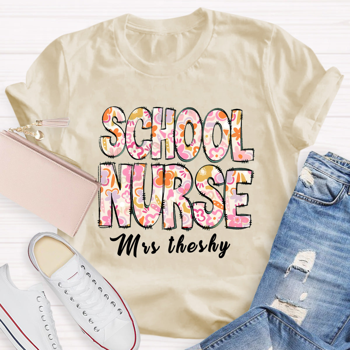 Personalized Name School Nurse Miss Theshy T-Shirt