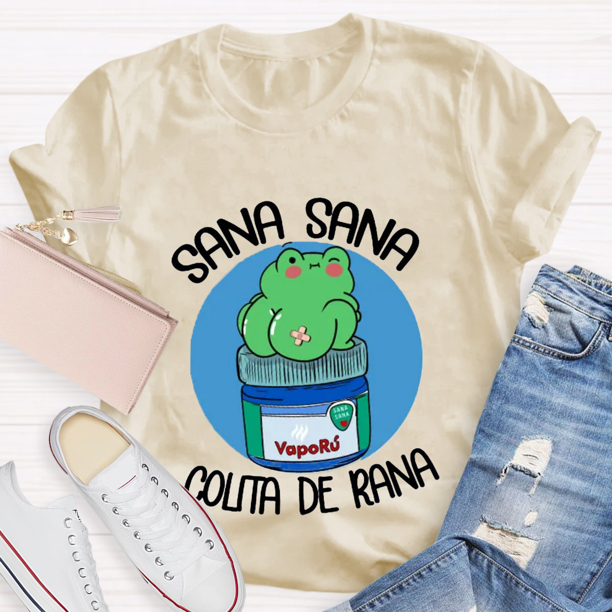 Sana Sana Colita De Rana Spanish Teacher T-Shirt