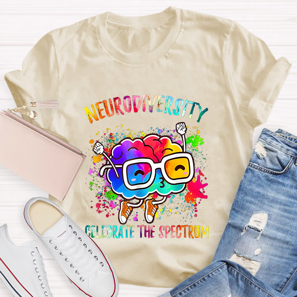Neurodiversity Celebrate The Spectrum Teacher T-Shirt