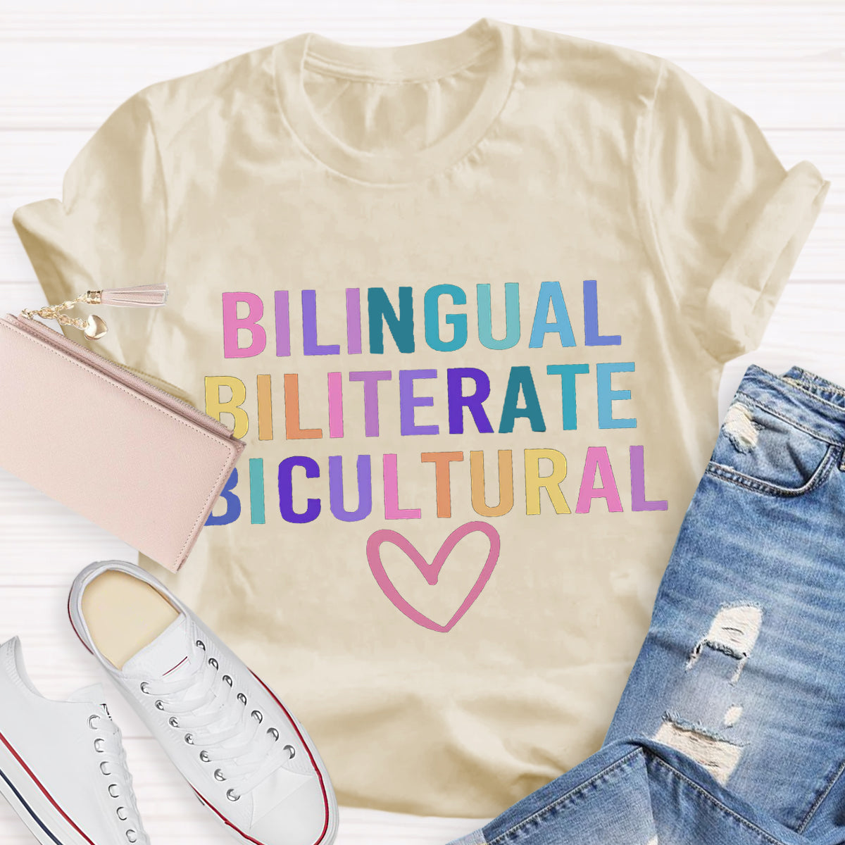 Bilingual Biliterate Bicultural Teacher T-Shirt