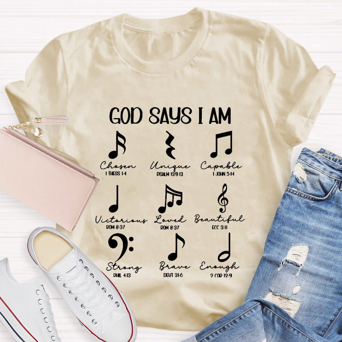 God Says I Am Unique Capable Teacher T-Shirt
