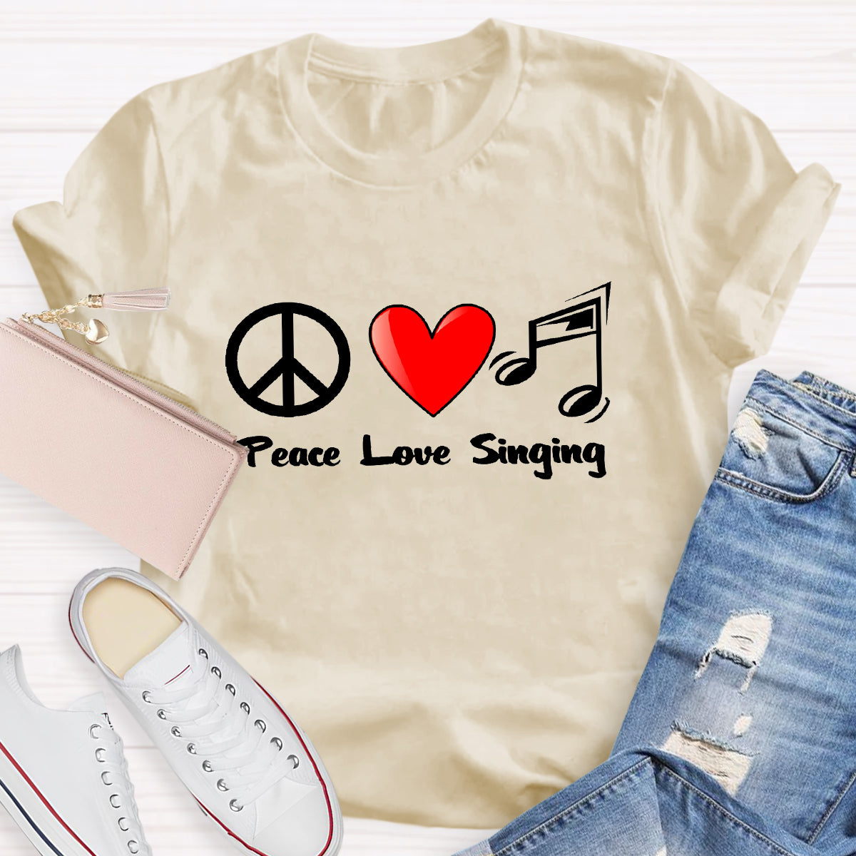 Peace Love Singing Music Teacher T-Shirt