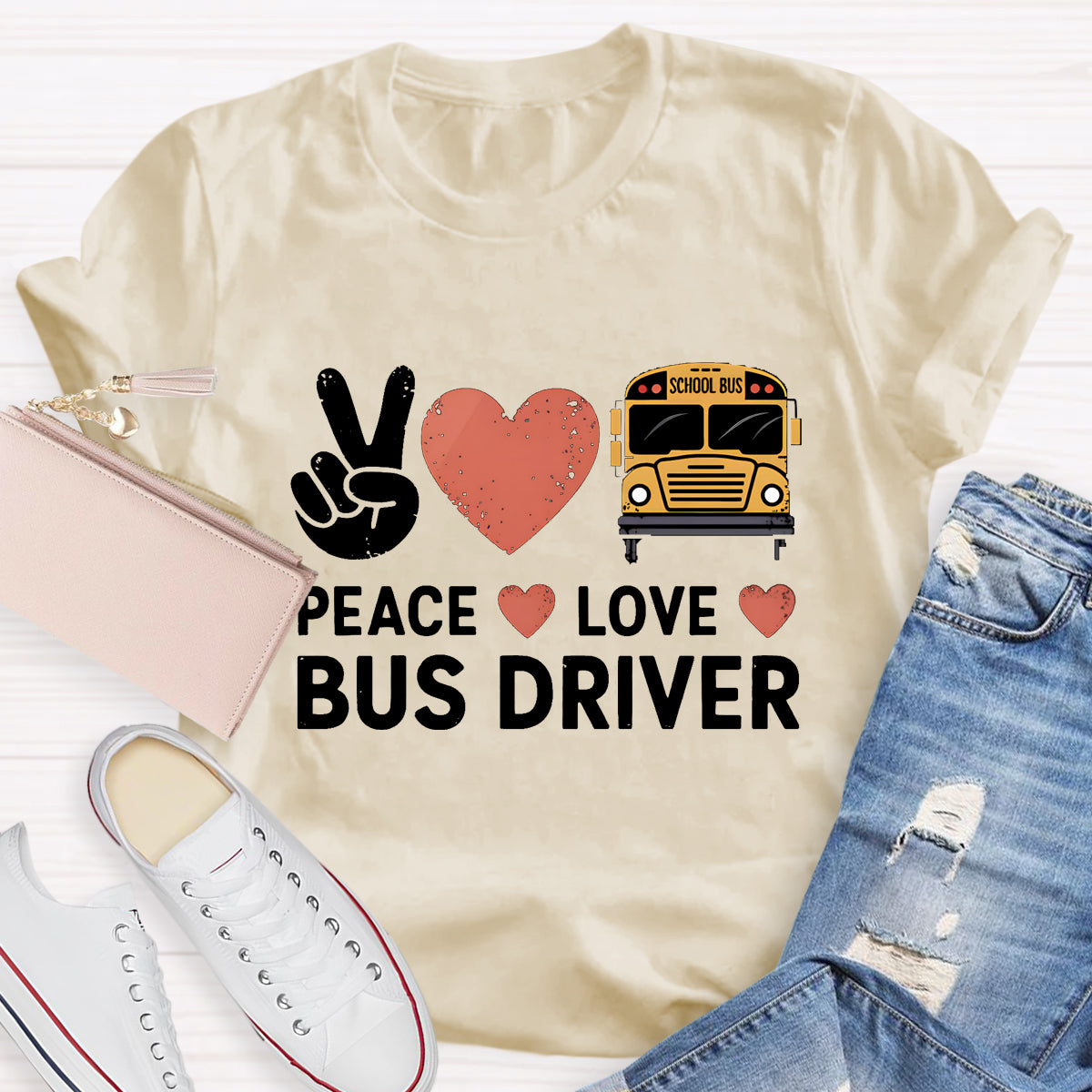Peace Love Bus Driver T-Shirt