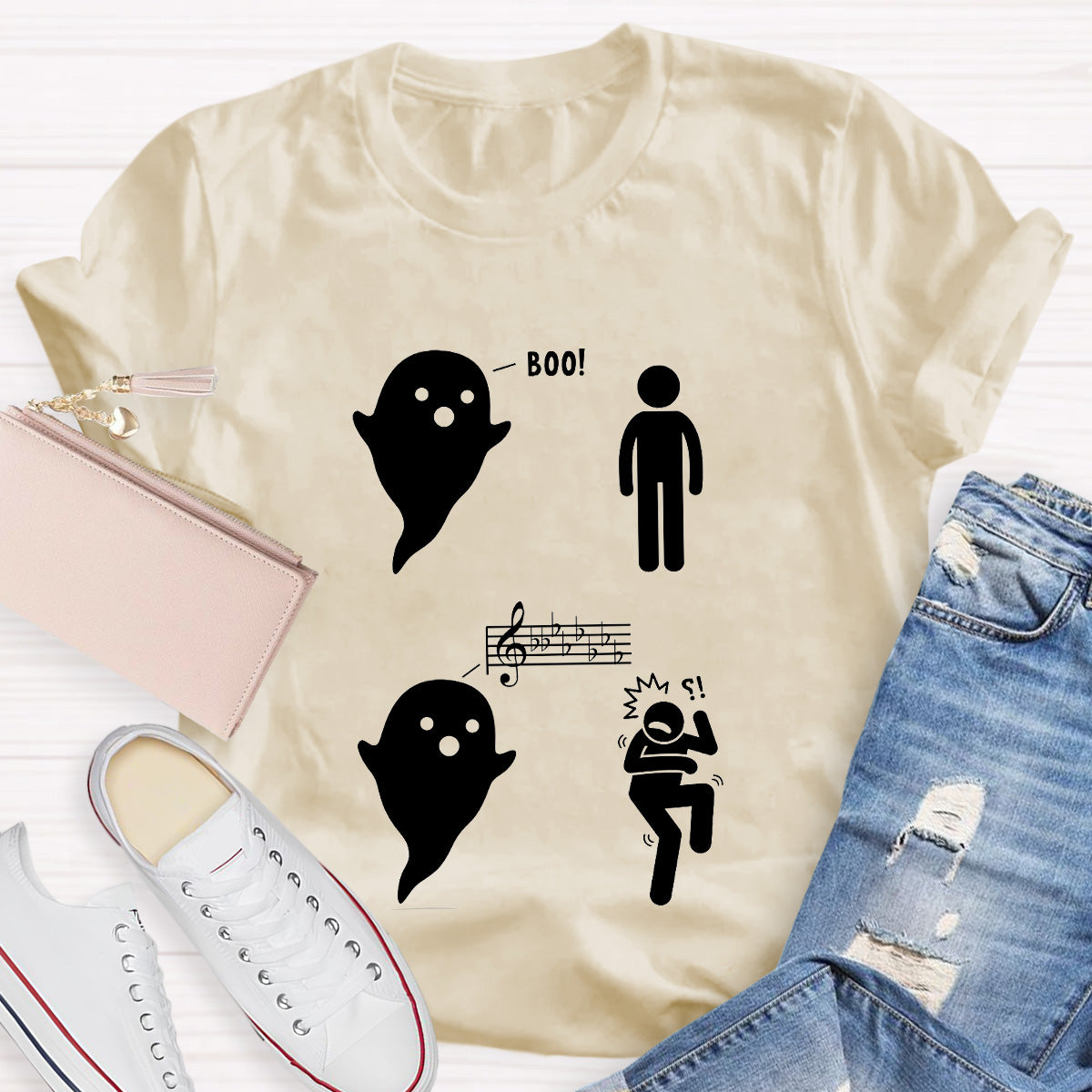 Scary Ghost And Music Teacher T-Shirt