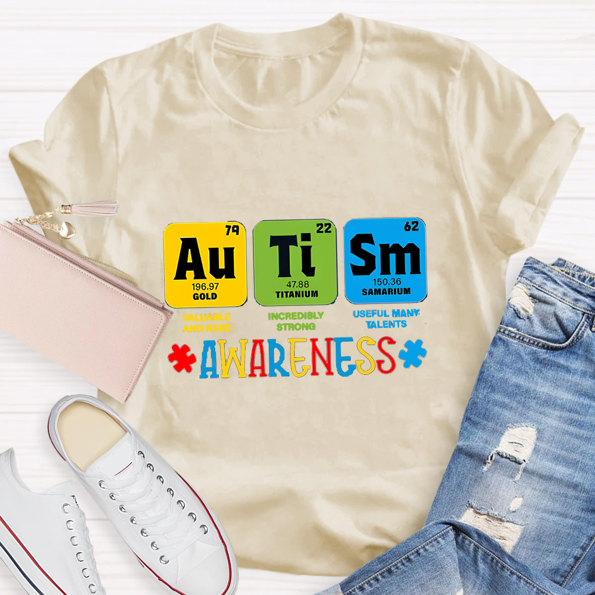 Autism Awareness Chemical Elements Teacher T-Shirt