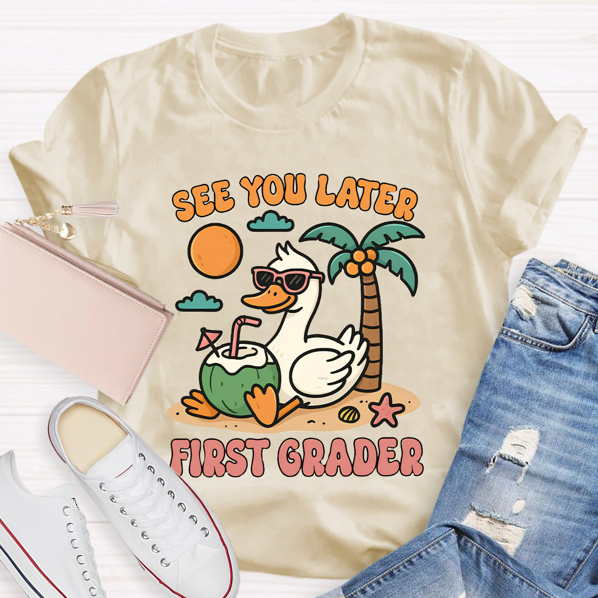 Personalized Grade See You Later Teacher T-Shirt