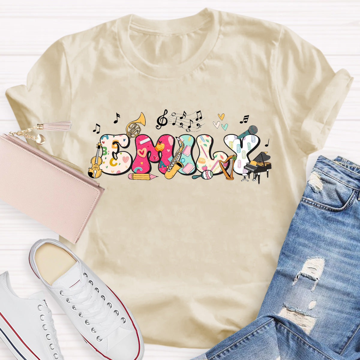 Personalized Name Piano Teacher T-Shirt