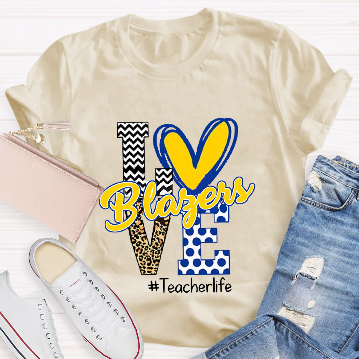 Personalized Love Mascot Teacher T-Shirt