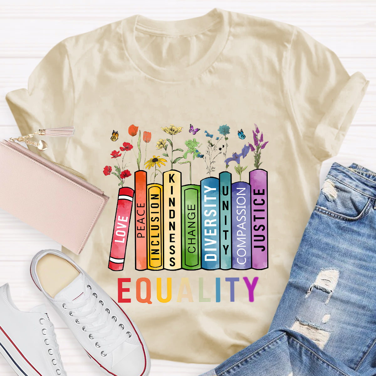 Equality Love Kindness Teacher T-Shirt