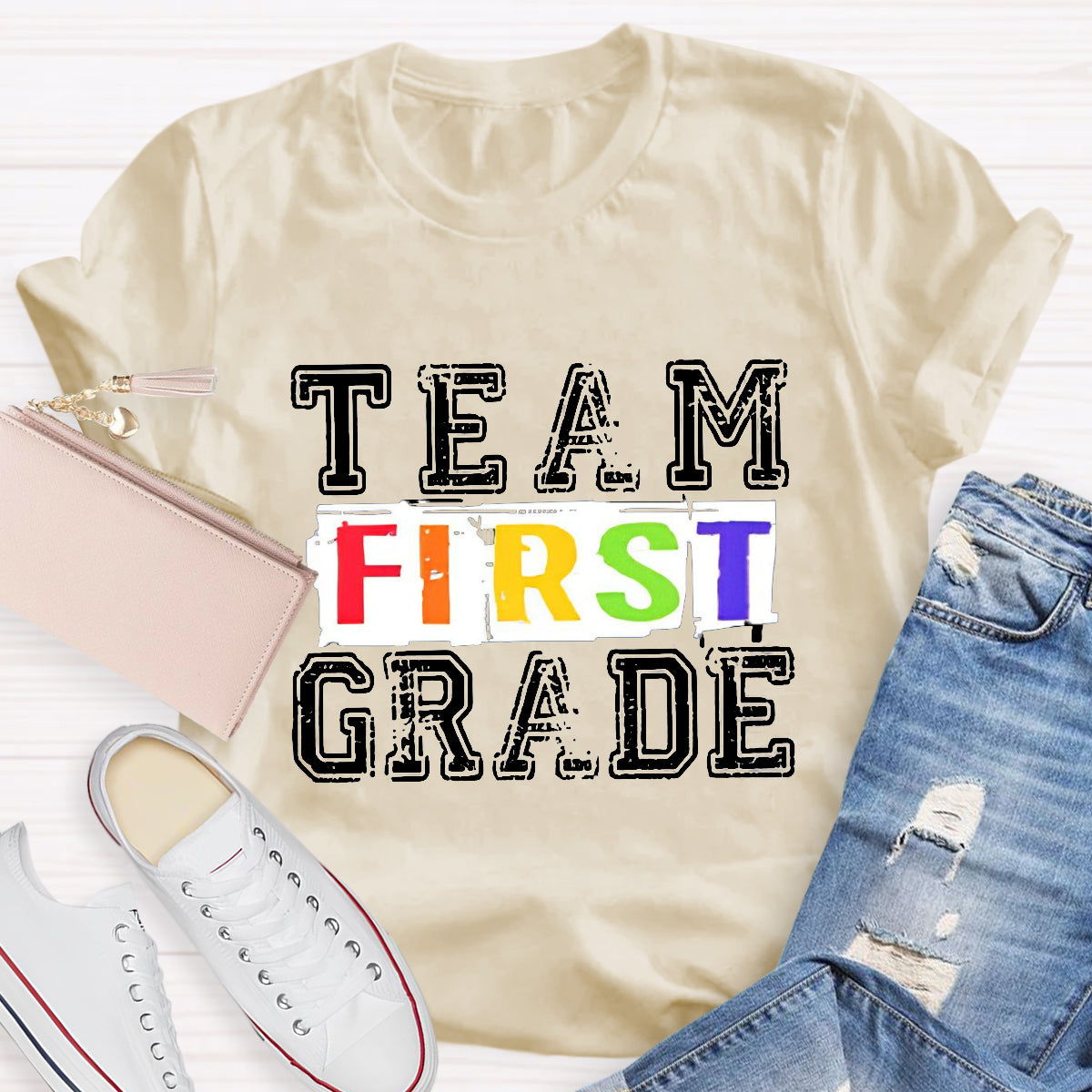 Personalized Grade First Grade Team Teacher T-Shirt