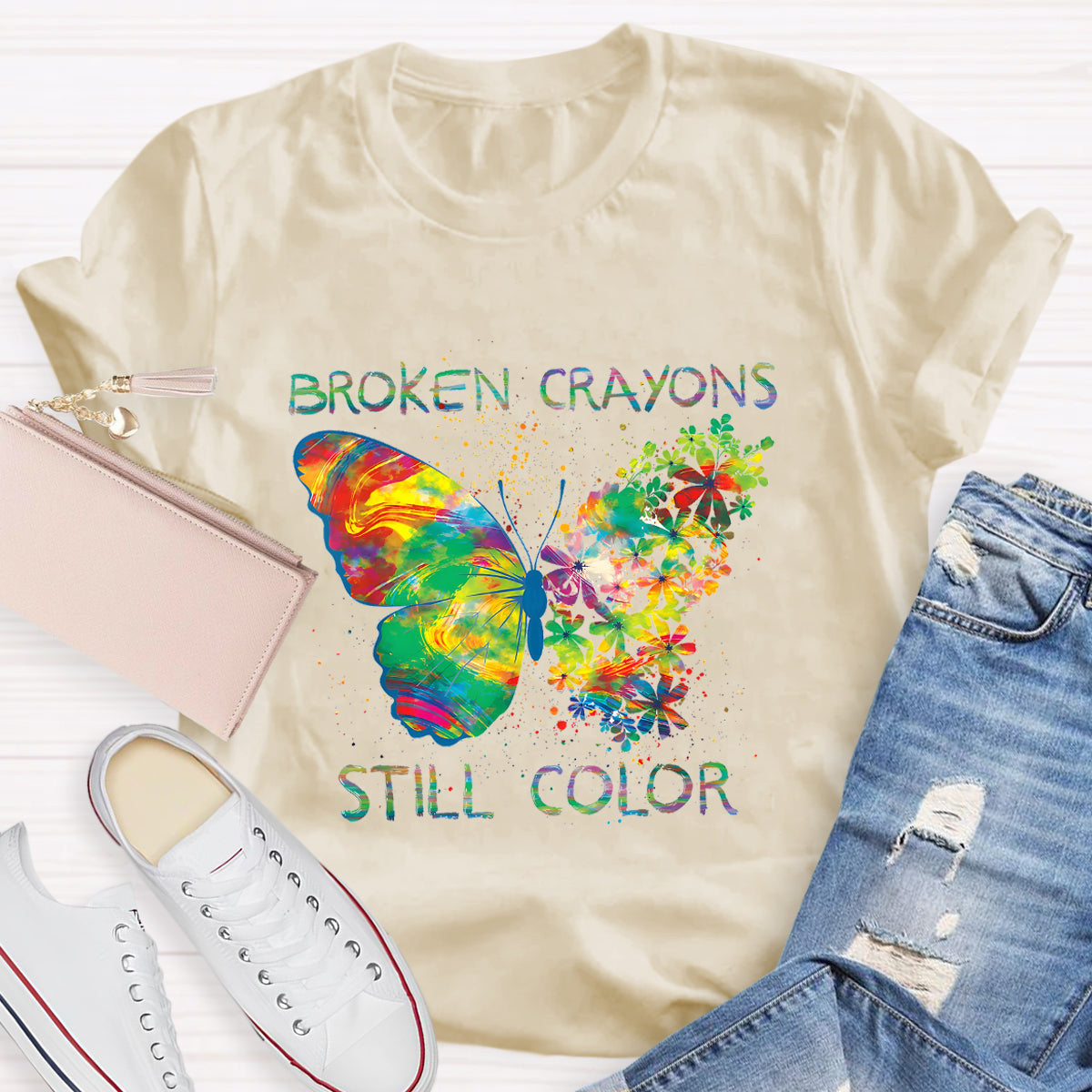 Broken Crayons Still Color Teacher T-Shirt