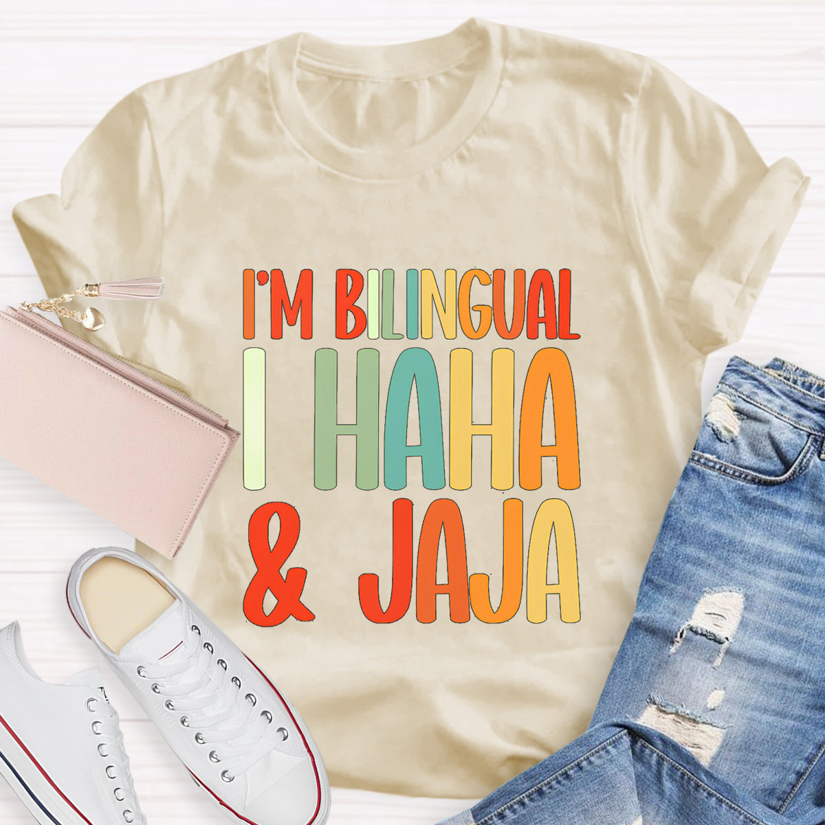 I'm Bilingual I Haha And Jaja Teacher T-Shirt