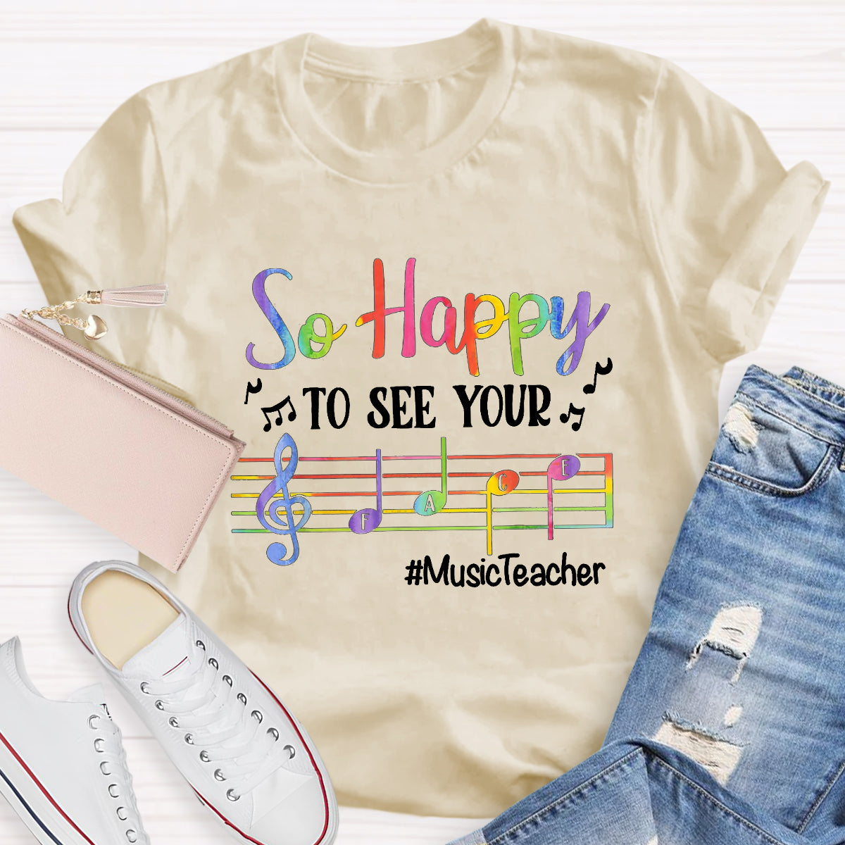 So Happy To See Your Face Music Teacher T-Shirt