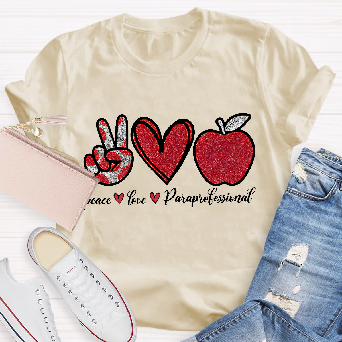 Peace Love Professional Teacher T-Shirt