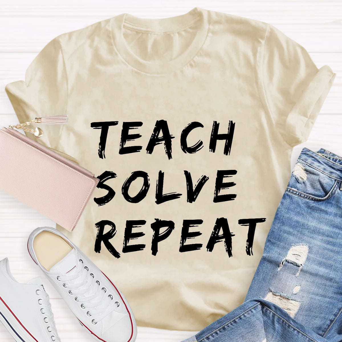 Teach Solve Repeat Teacher T-Shirt