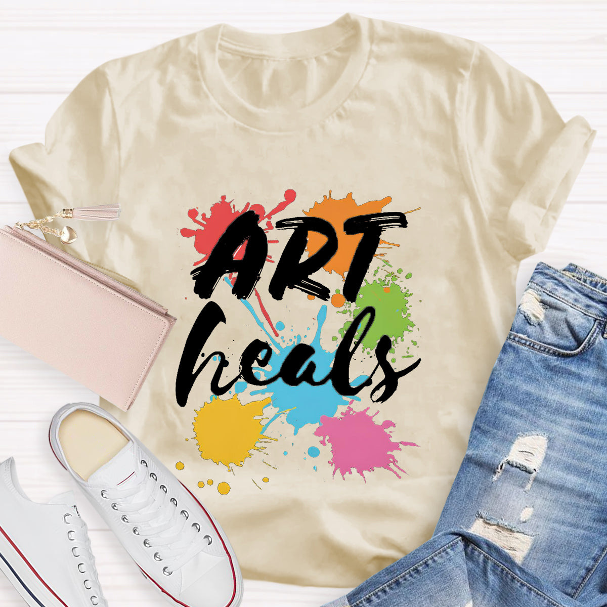 Art Heals Teacher T-Shirt