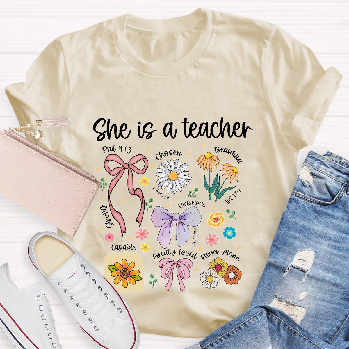 She Is A Teacher Beautiful Chosen Teacher T-Shirt