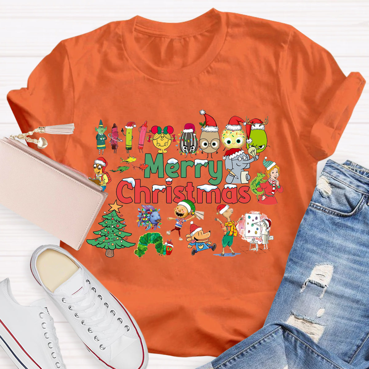 Merry Christmas Character Illustrations in Picture Books T-Shirt