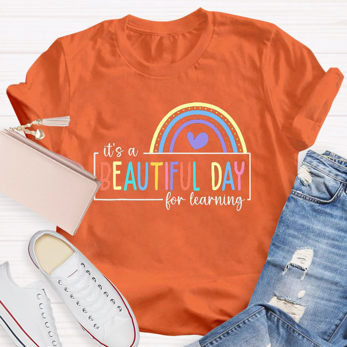 It's A Beautiful Day For Learning Teacher T-Shirt