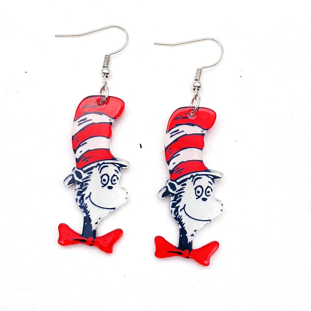 Acrylic Apple School Bus Back to School Earrings