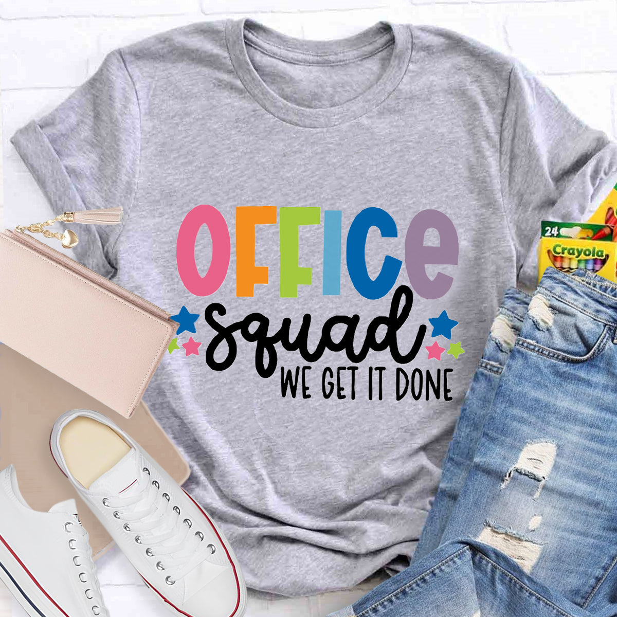 Office Squad We Get It Done Teacher T-Shirt