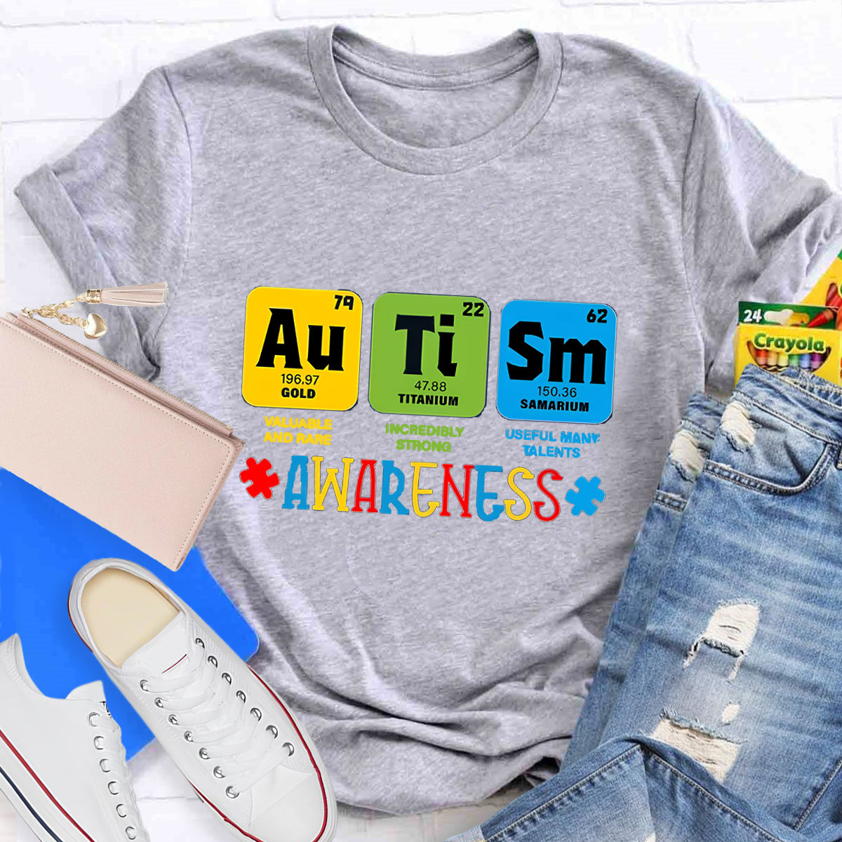 Autism Awareness Chemical Elements Teacher T-Shirt