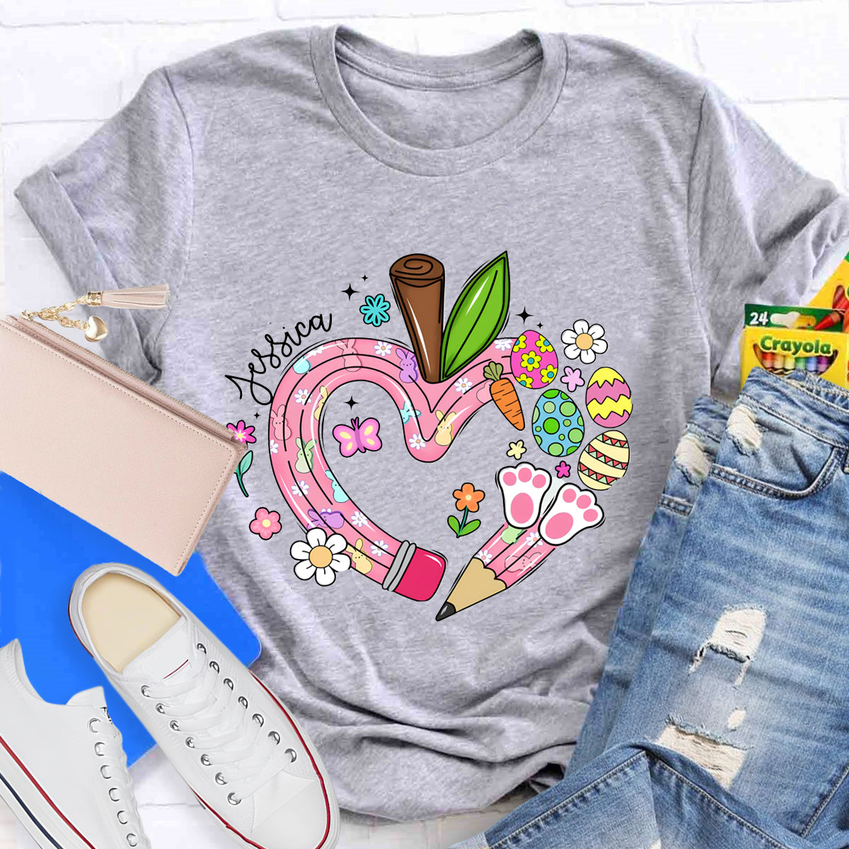 Personalized Name Easter Teacher T-Shirt