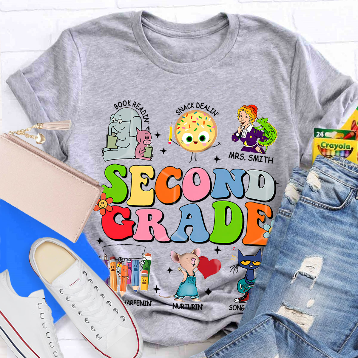 Personalized Grade And Name Children's Books T-Shirt