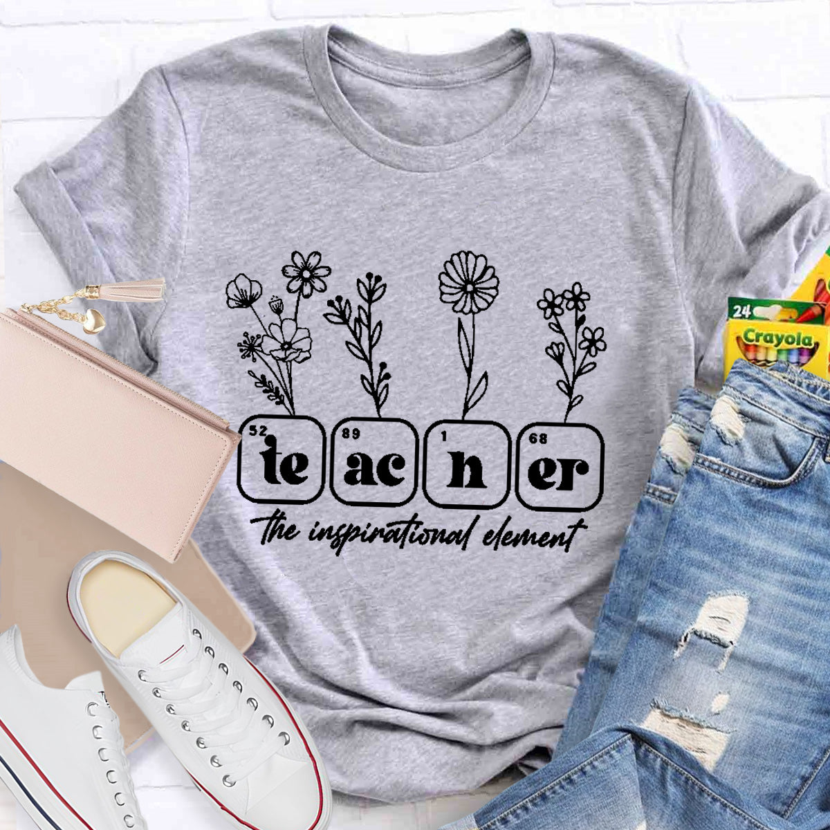 The Inspirational Element Teacher Flowers T-Shirt