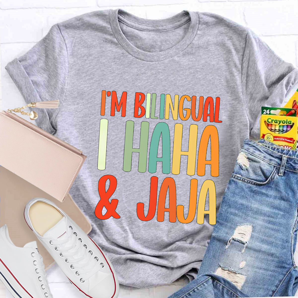 I'm Bilingual I Haha And Jaja Teacher T-Shirt