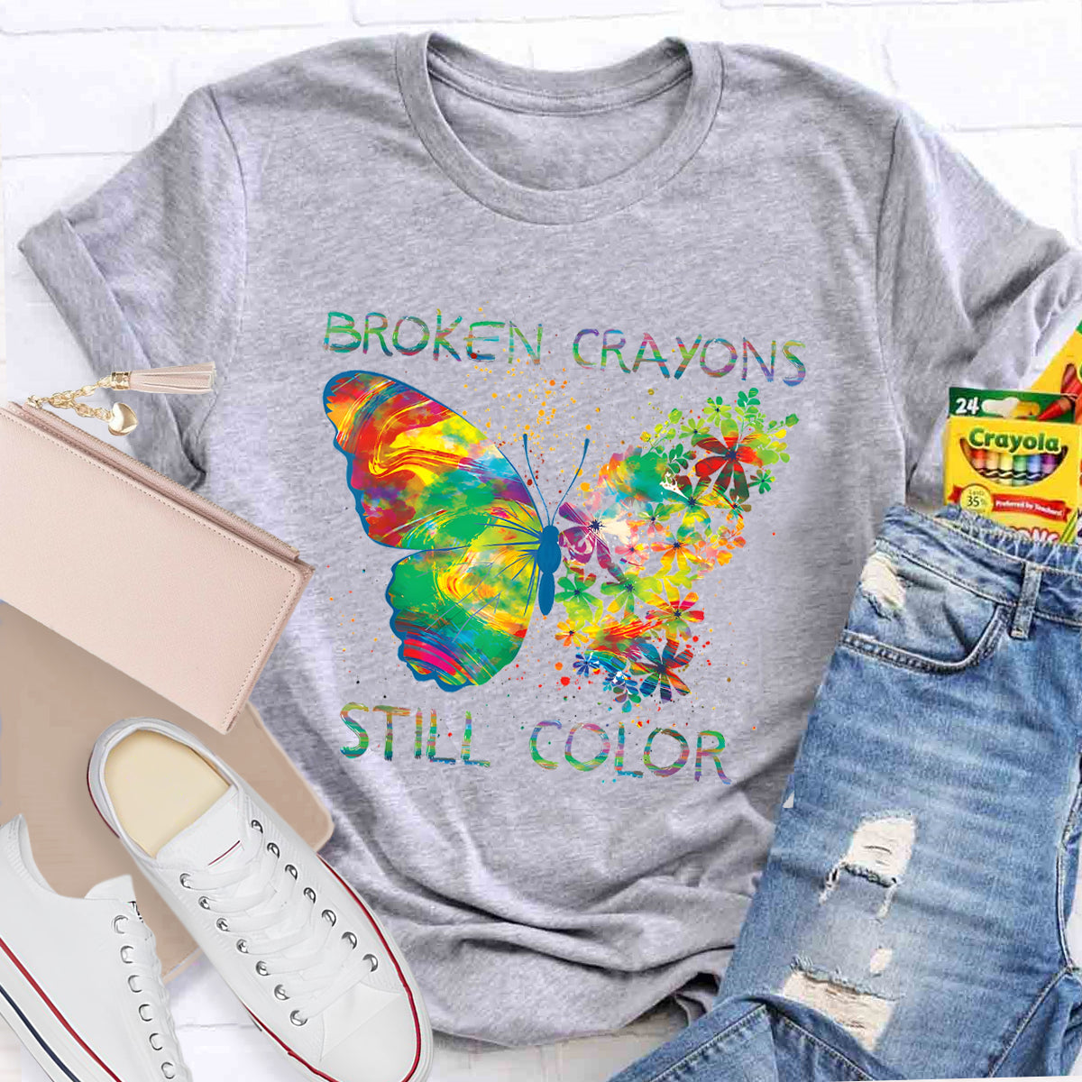 Broken Crayons Still Color Teacher T-Shirt
