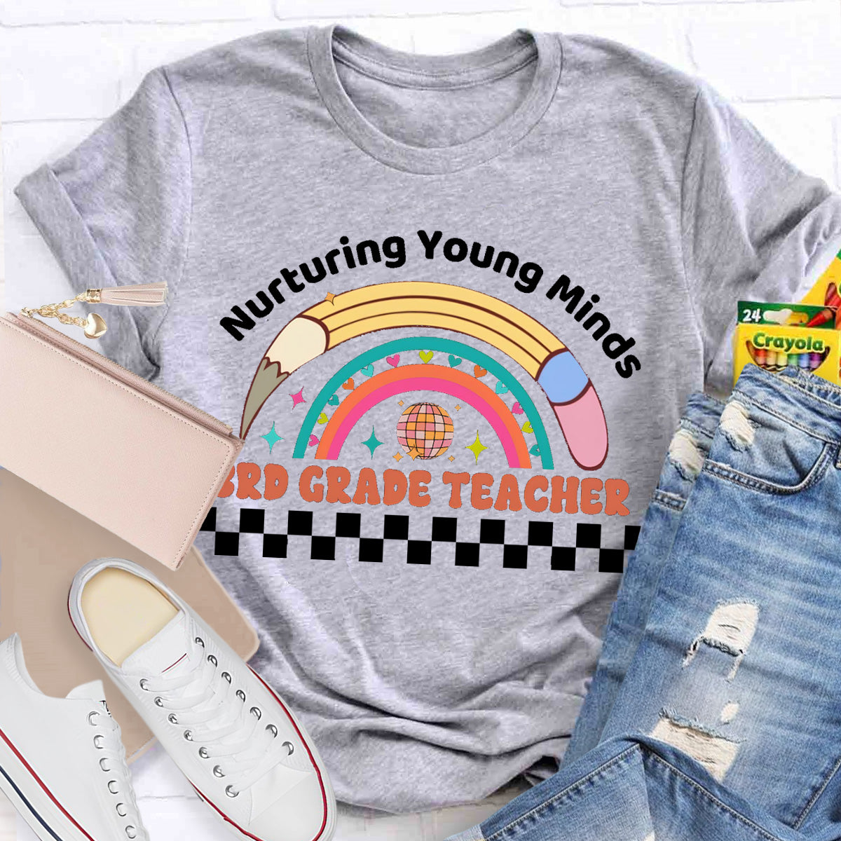 Personalized Grade Nurturing Young Minds Teacher T-Shirt