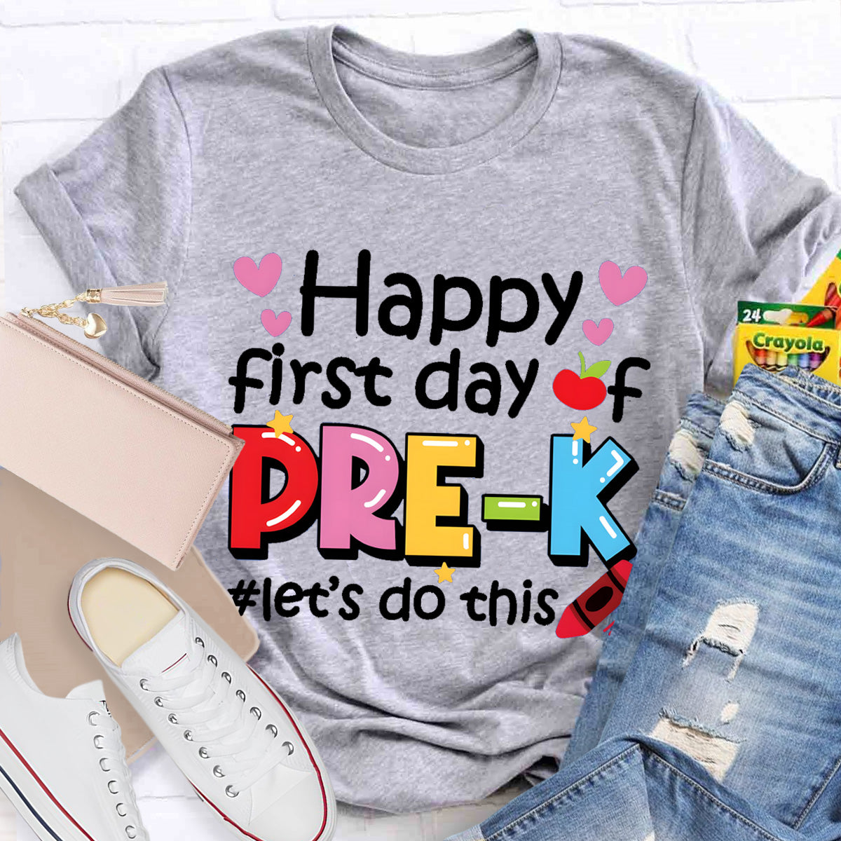 Personalized Grade Happy First Day Of Pre-k Teacher T-Shirt