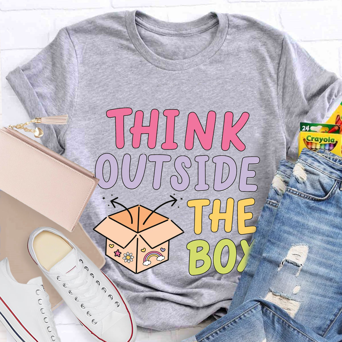 Think Out Side The Box Teacher T-Shirt
