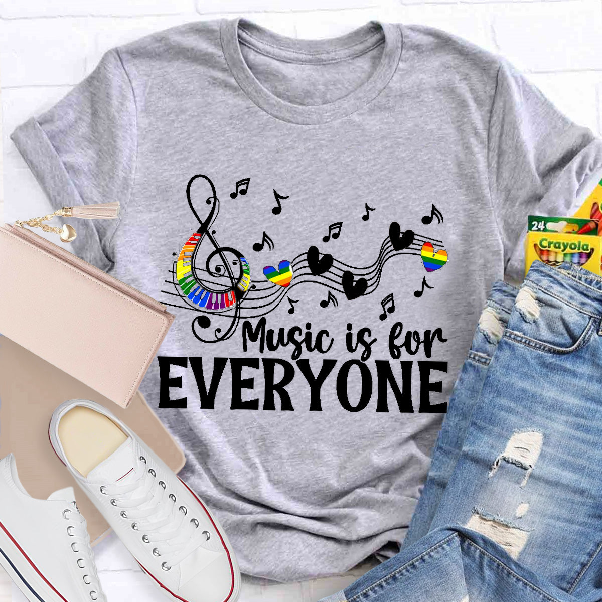 Music Is For Everyone Teacher T-Shirt