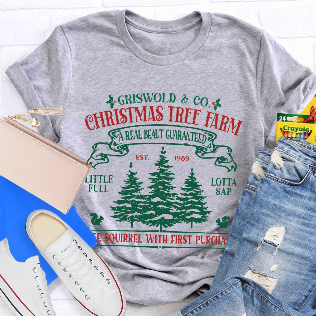 Christmas Tree Farm A Real Beauty Guaranteed Squirrel T-Shirt