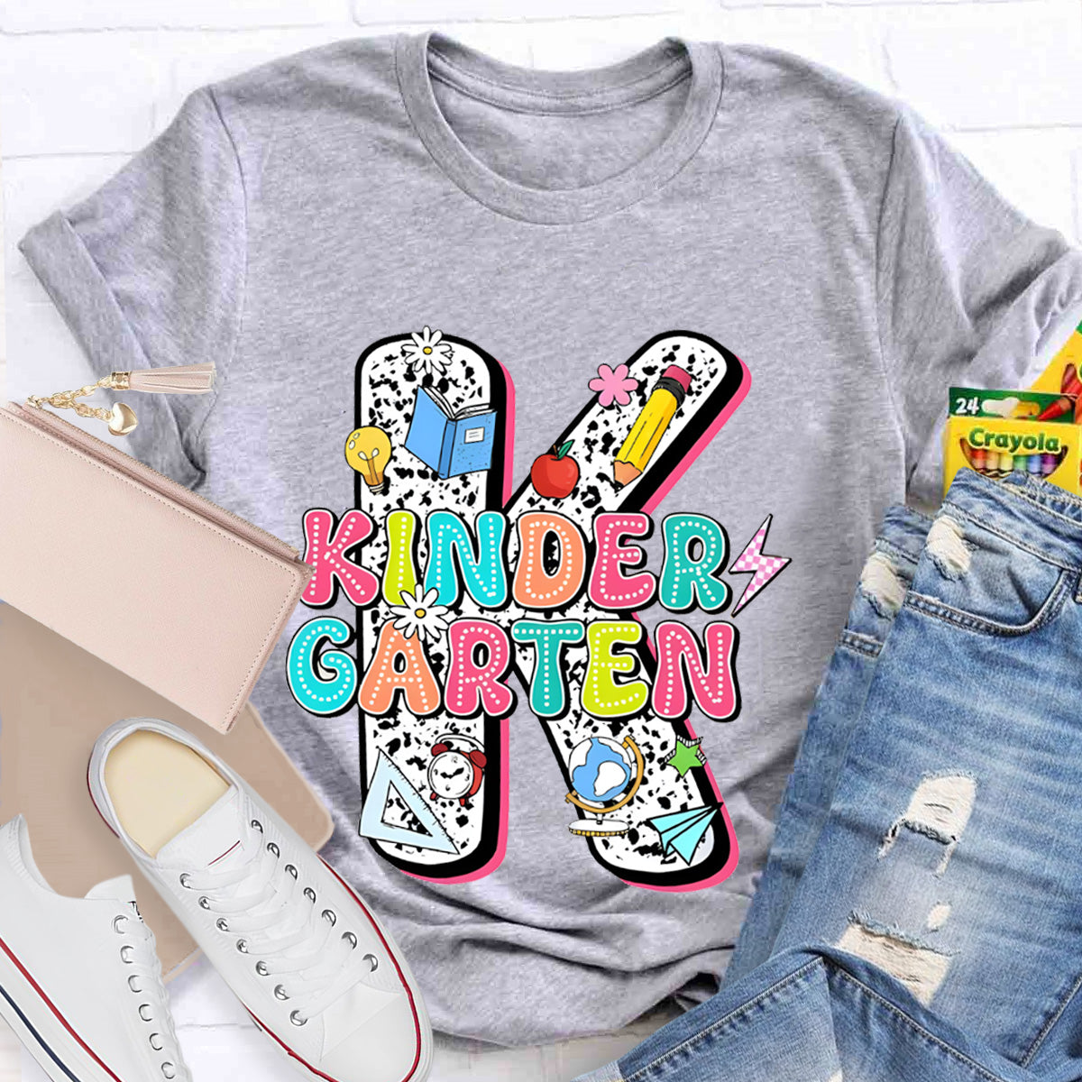 Personalized Grade Kindergarten Letter Teacher T-Shirt