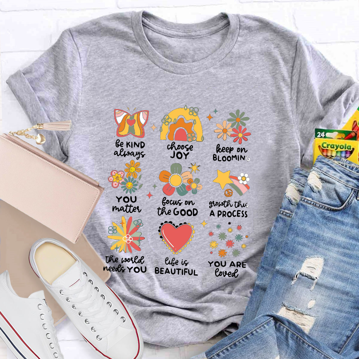 Life Is Beautiful Star Choose Joy Teacher T-Shirt