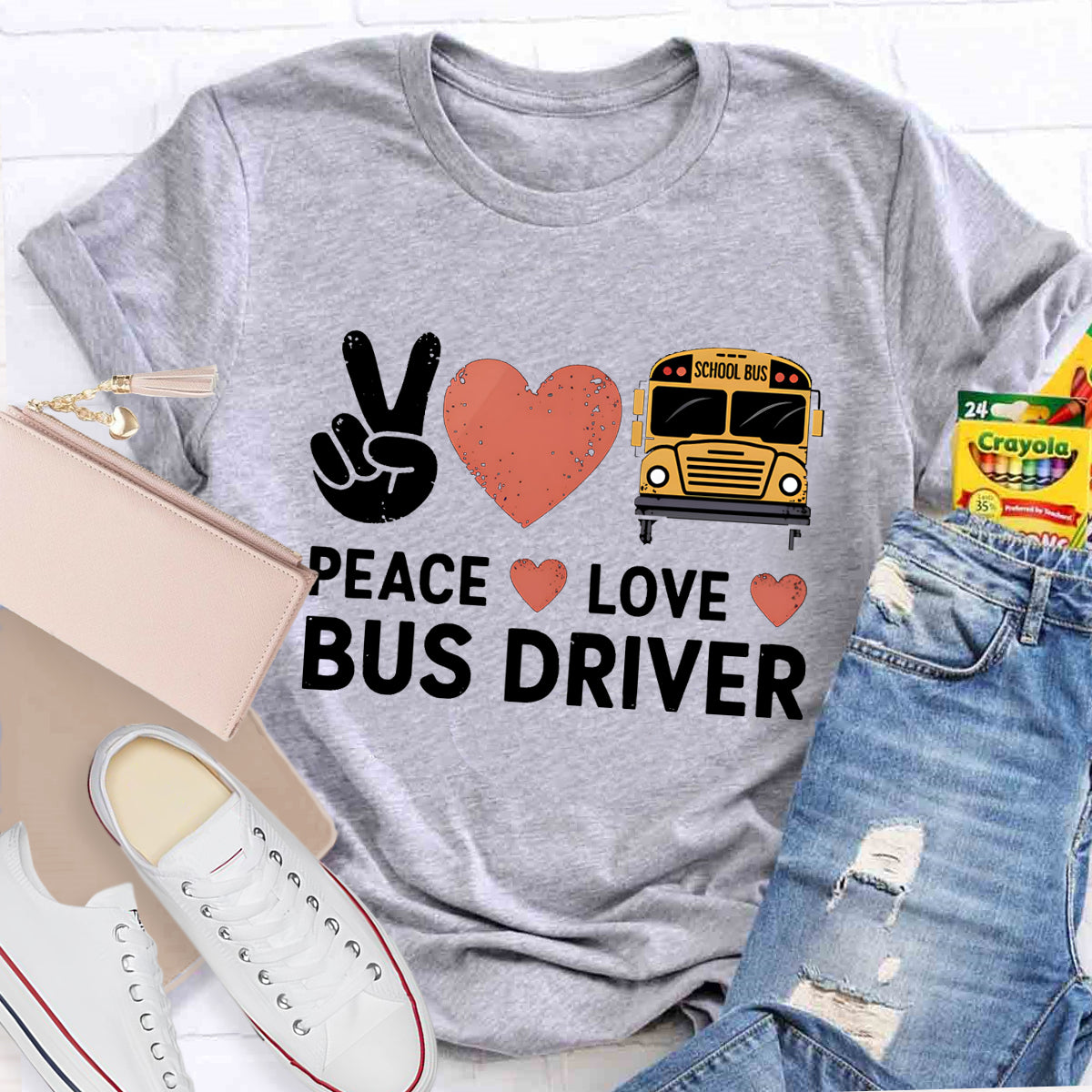 Peace Love Bus Driver T-Shirt