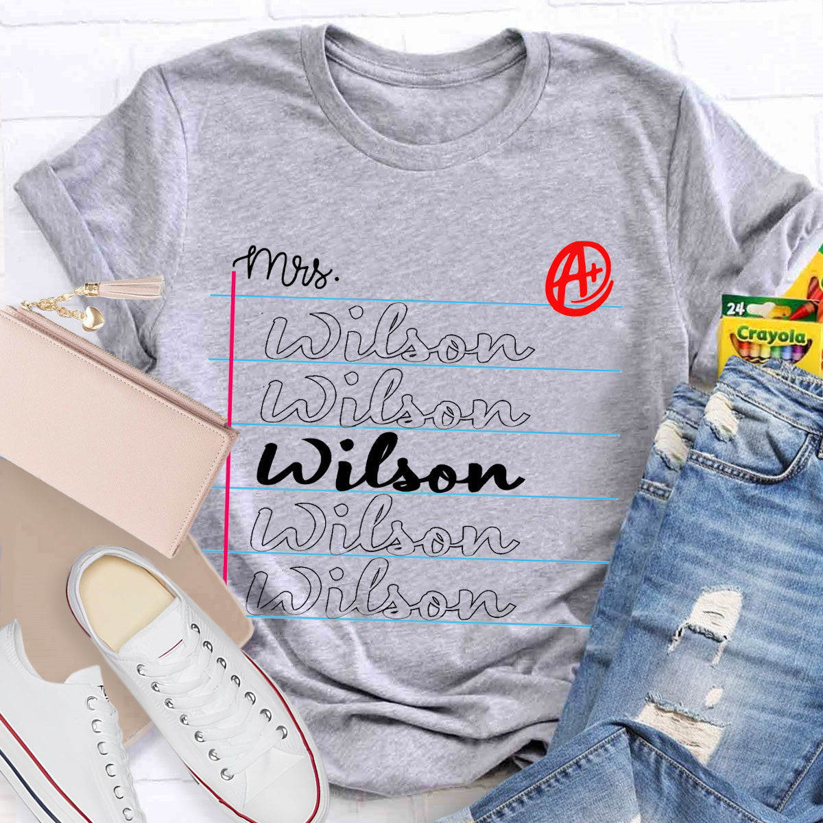 Personalized Name Notebook Teacher T-Shirt
