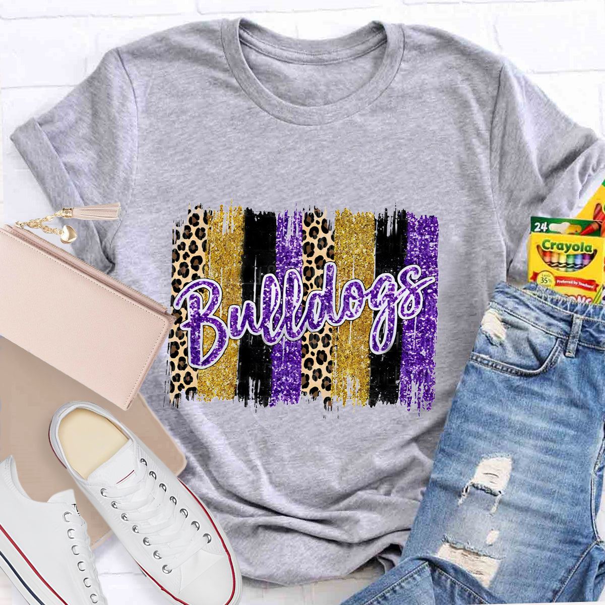Personalized Mascot Leopard Print Teacher T-Shirt
