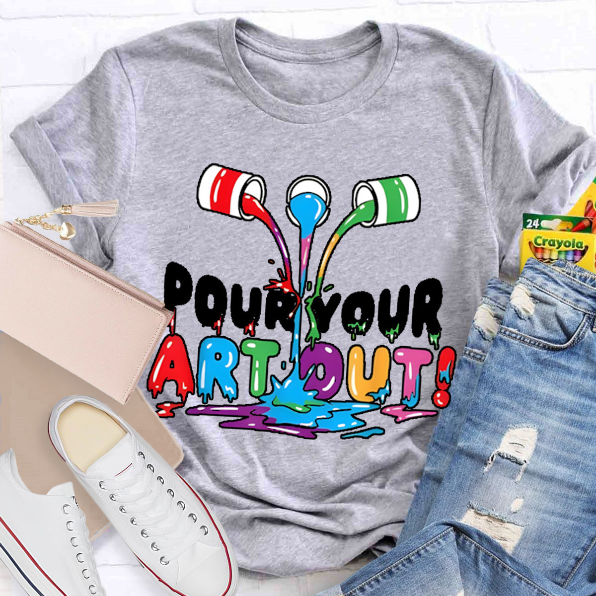 Pour Your Art Out Art Teacher T-Shirt