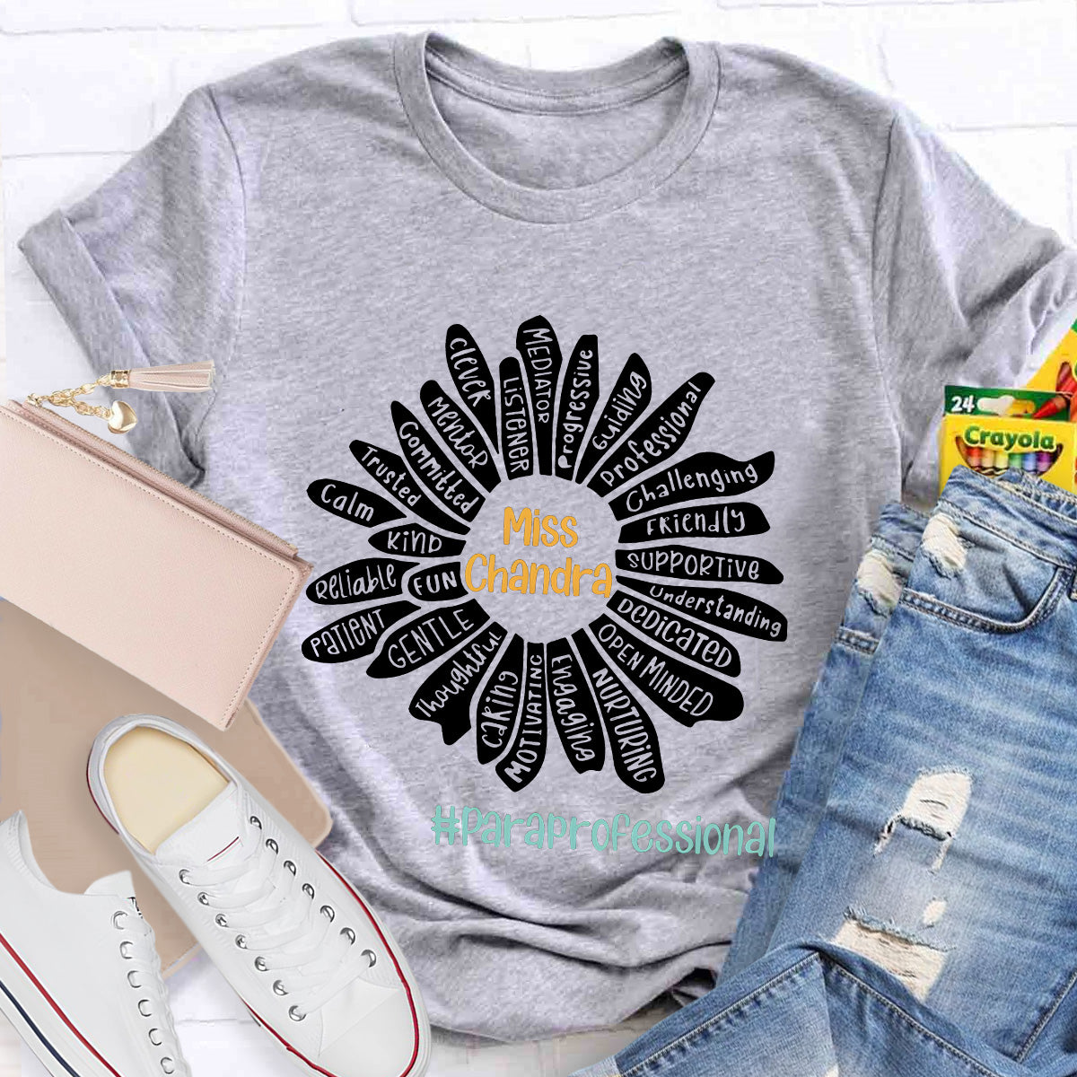 Personalized Para Name Open Minded Teacher T-Shirt
