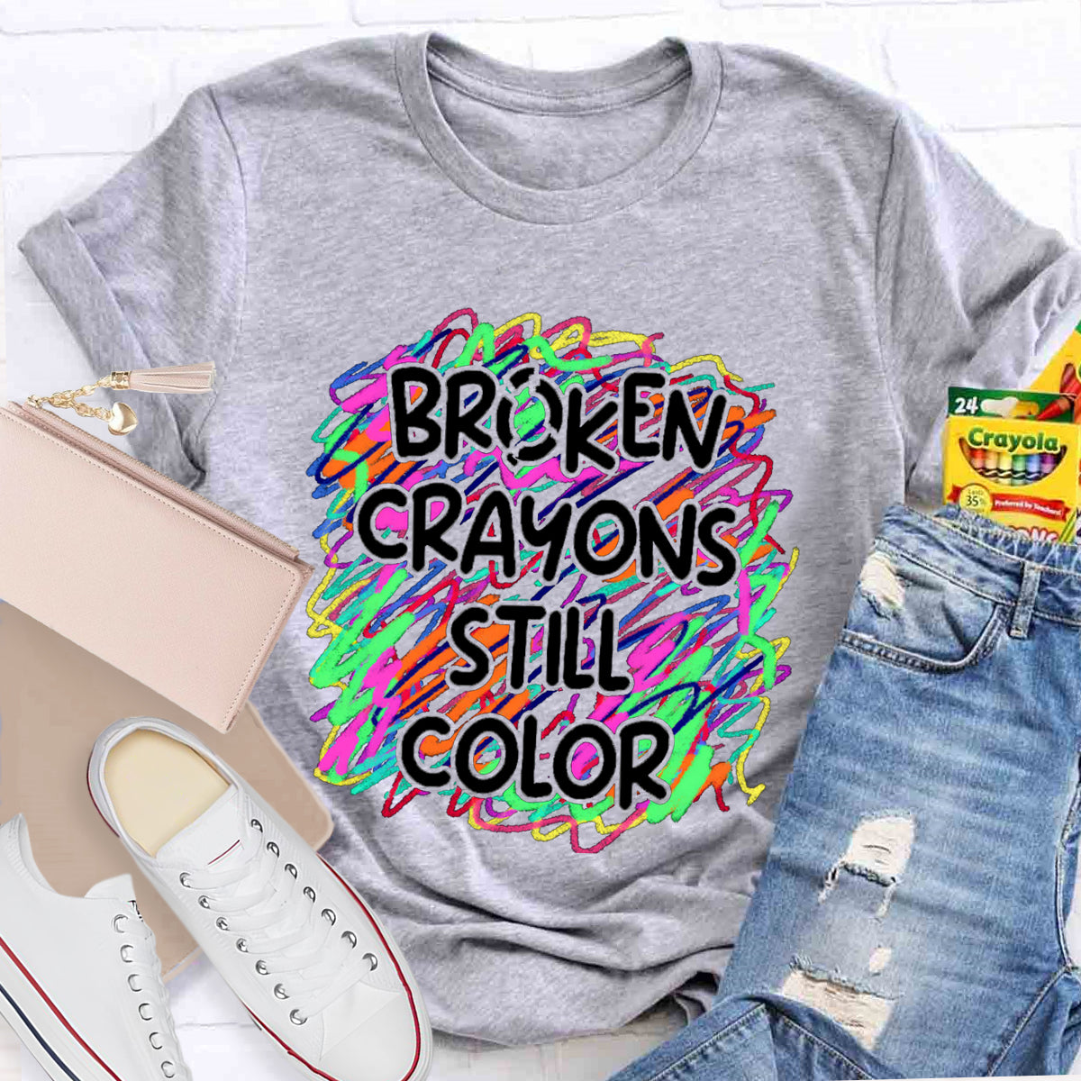 Broken Crayons Still Color Art Teacher T-Shirt