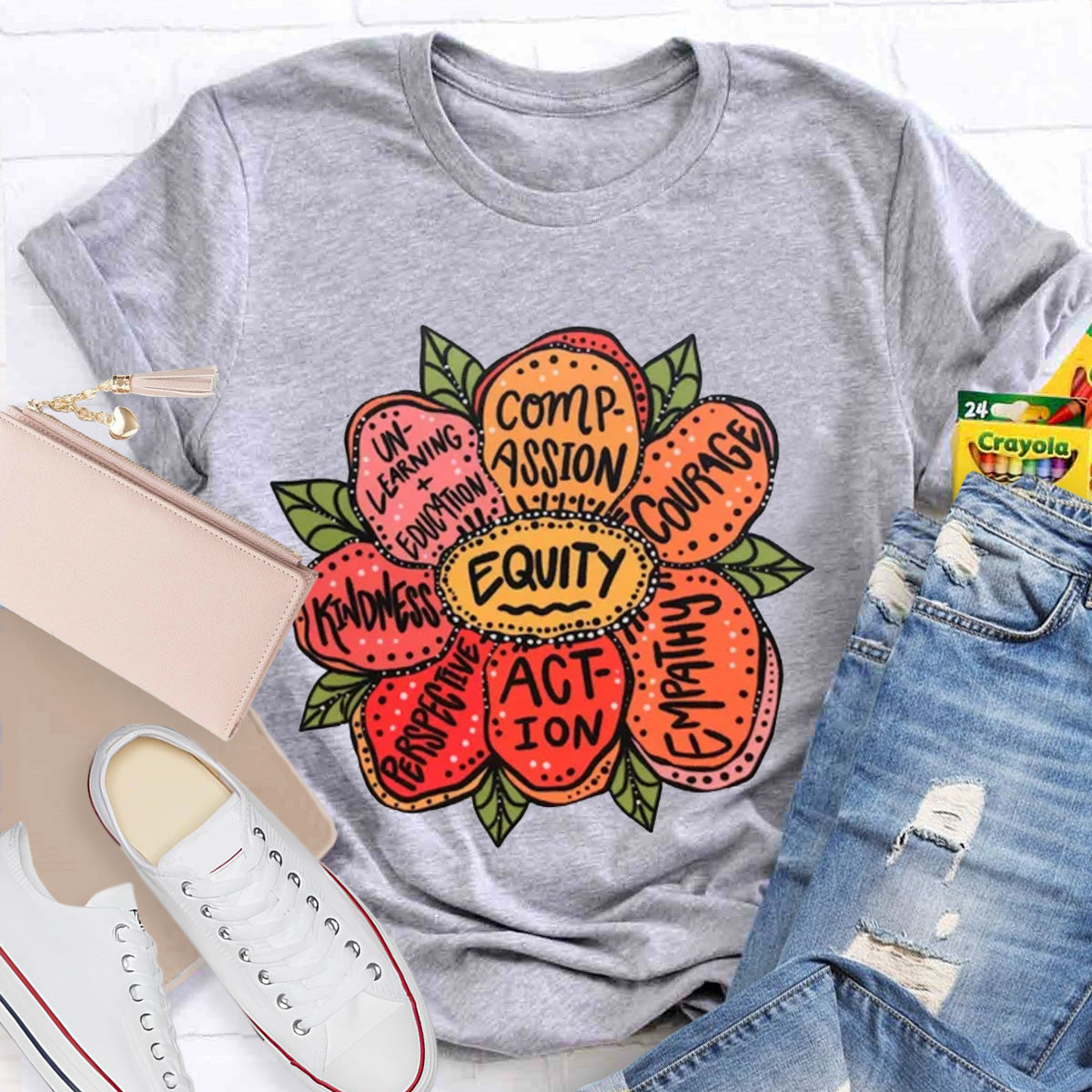Action Kindness Equity Teacher T-Shirt