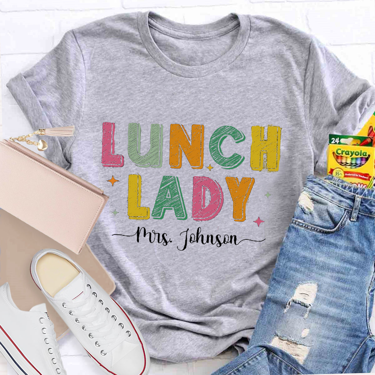 Personalized Lunch Lady Name Teacher T-Shirt