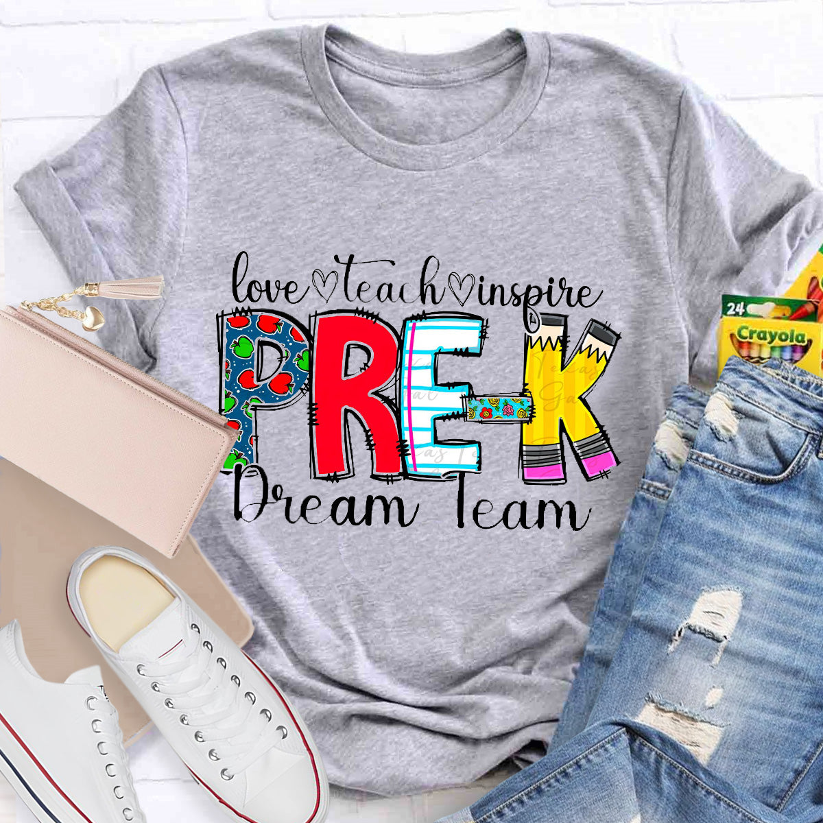 Personalized Grade Dream Team Love Teach Inspire Dream Team Teacher T-Shirt